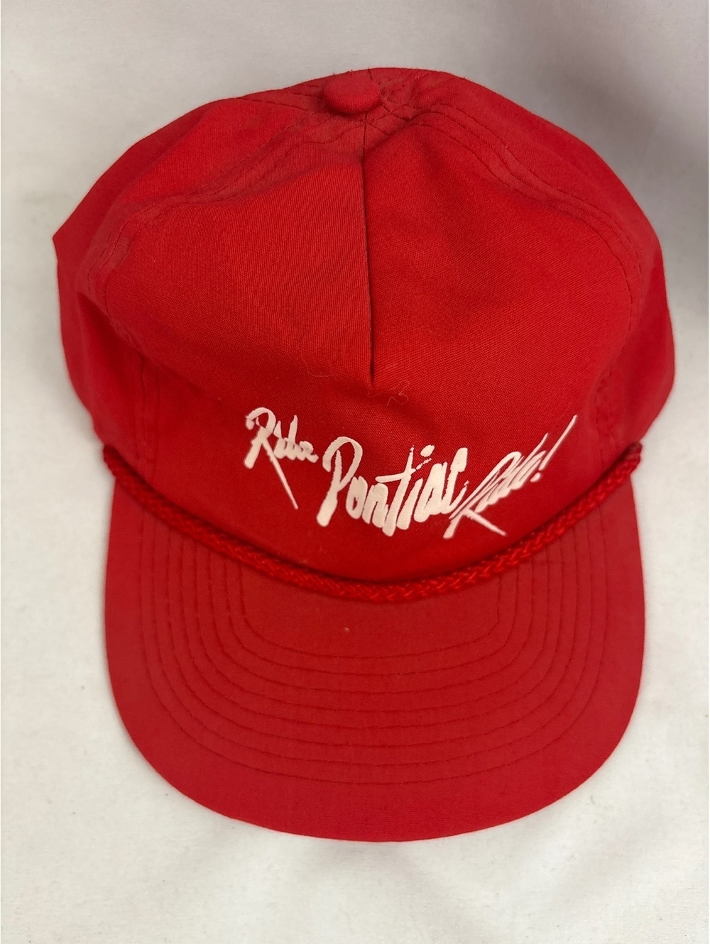 Vintage Red 'Ride Pontiac Ride!' Strapback Hat Adjustable Baseball Cap - Picture 2 of 9